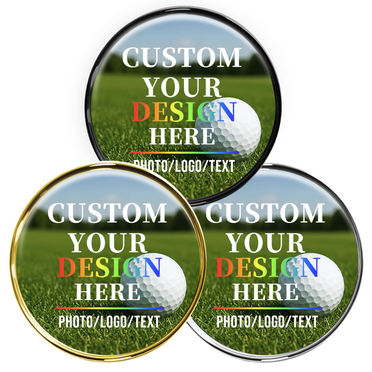 ZENTEE Personalised Golf Ball Markers Hat Clip, Custom Magnetic Ball Markers, Golf Accessories Gift for Golfers (Single ball marker)