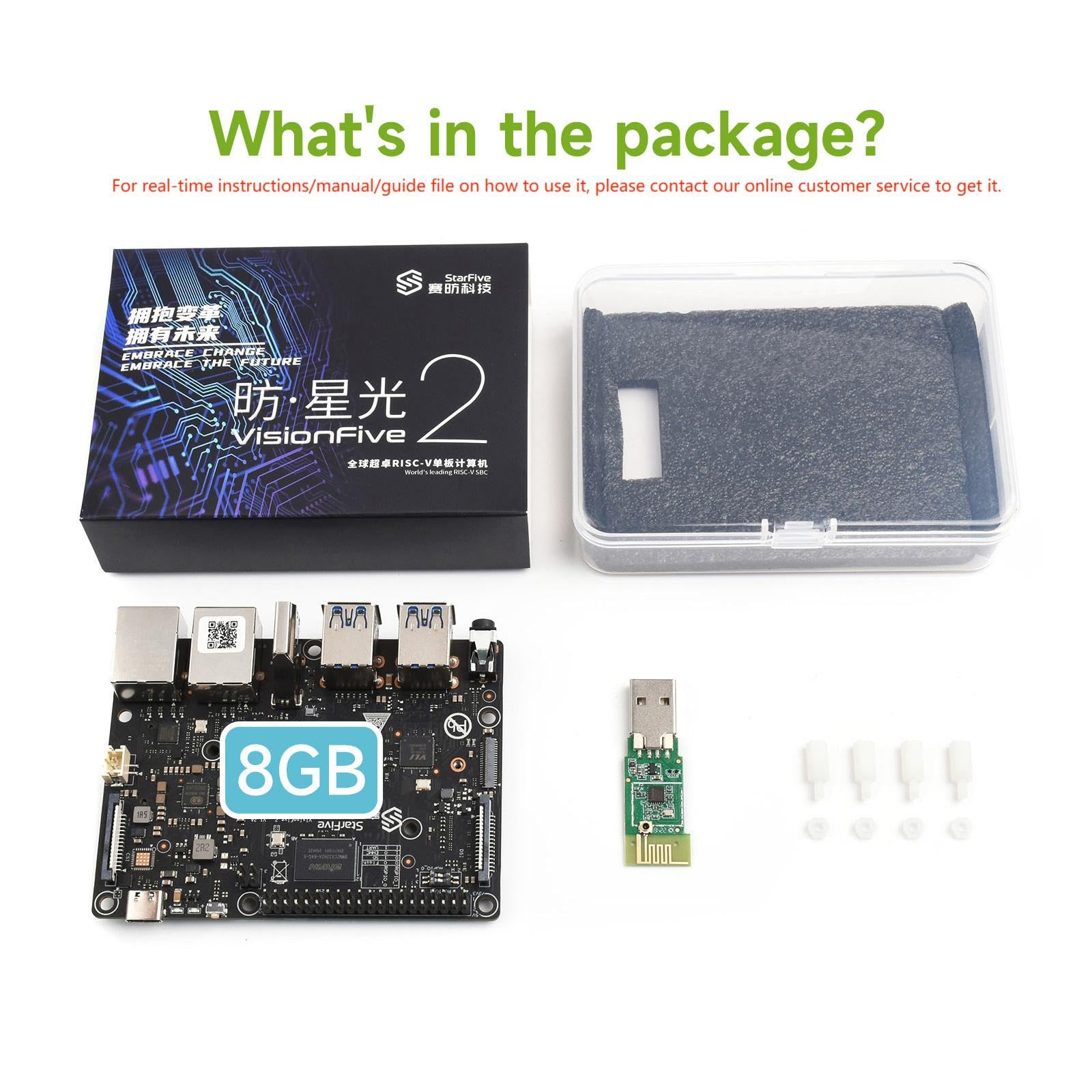 VisionFive2 8GB WiFi Open-Source Single Board Computer Board – Multi-Route Decoding and Encoding with Expandable Interfaces