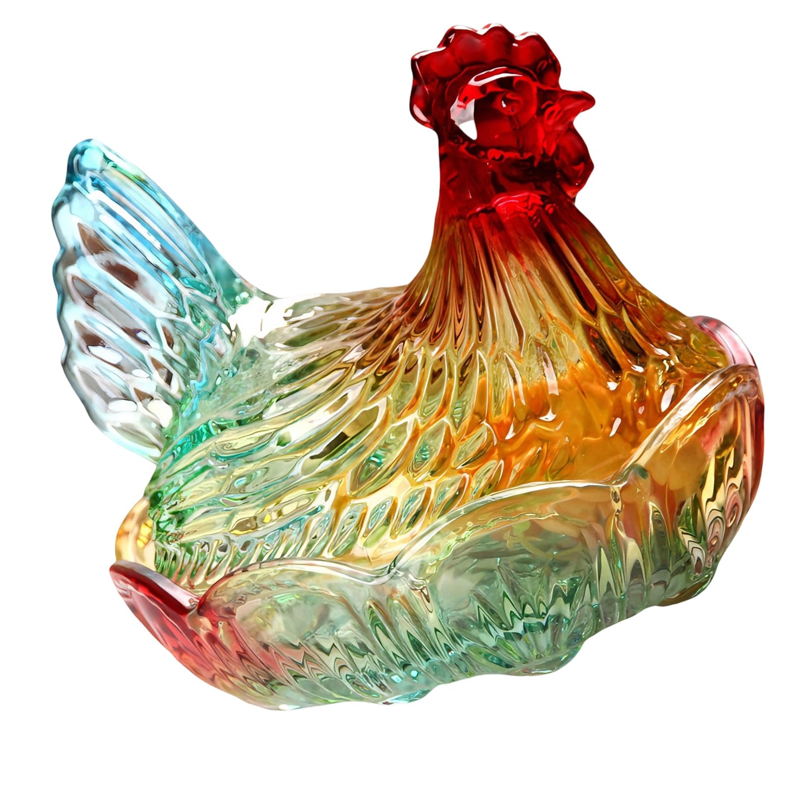 XAGMODSHN Glass Candys Jar Hen on Candy, Candy Cookie Jars Biscuits Food Storage Container Decorative Snacks Bowl Jars with Lid Decorative