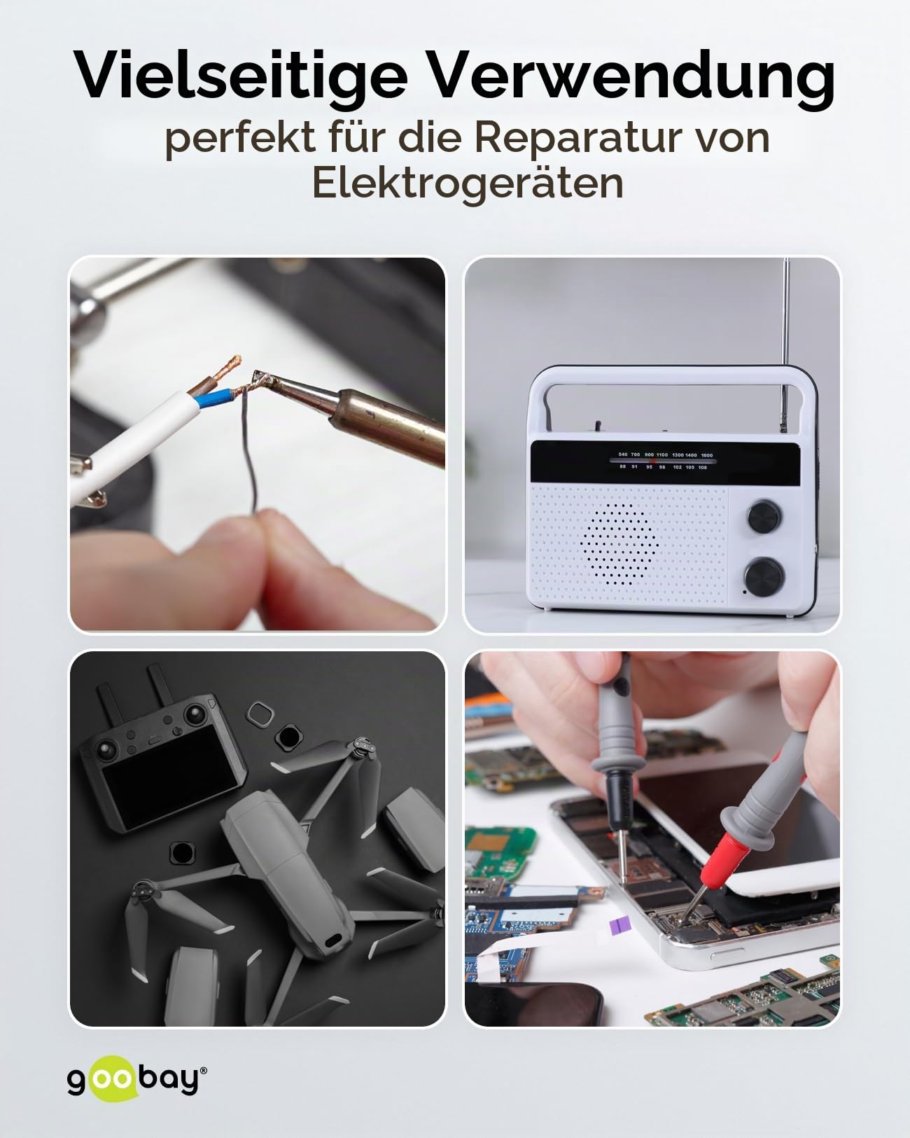 Goobay 51123 Lötzinn bleifrei ø 1mm Lötdraht mit Flussmittel, 3.5 % Silber & 0.7 % Kupfer, 217 °C Schmelzpunkt, Löt Zinn bleifreies Löten, 250g