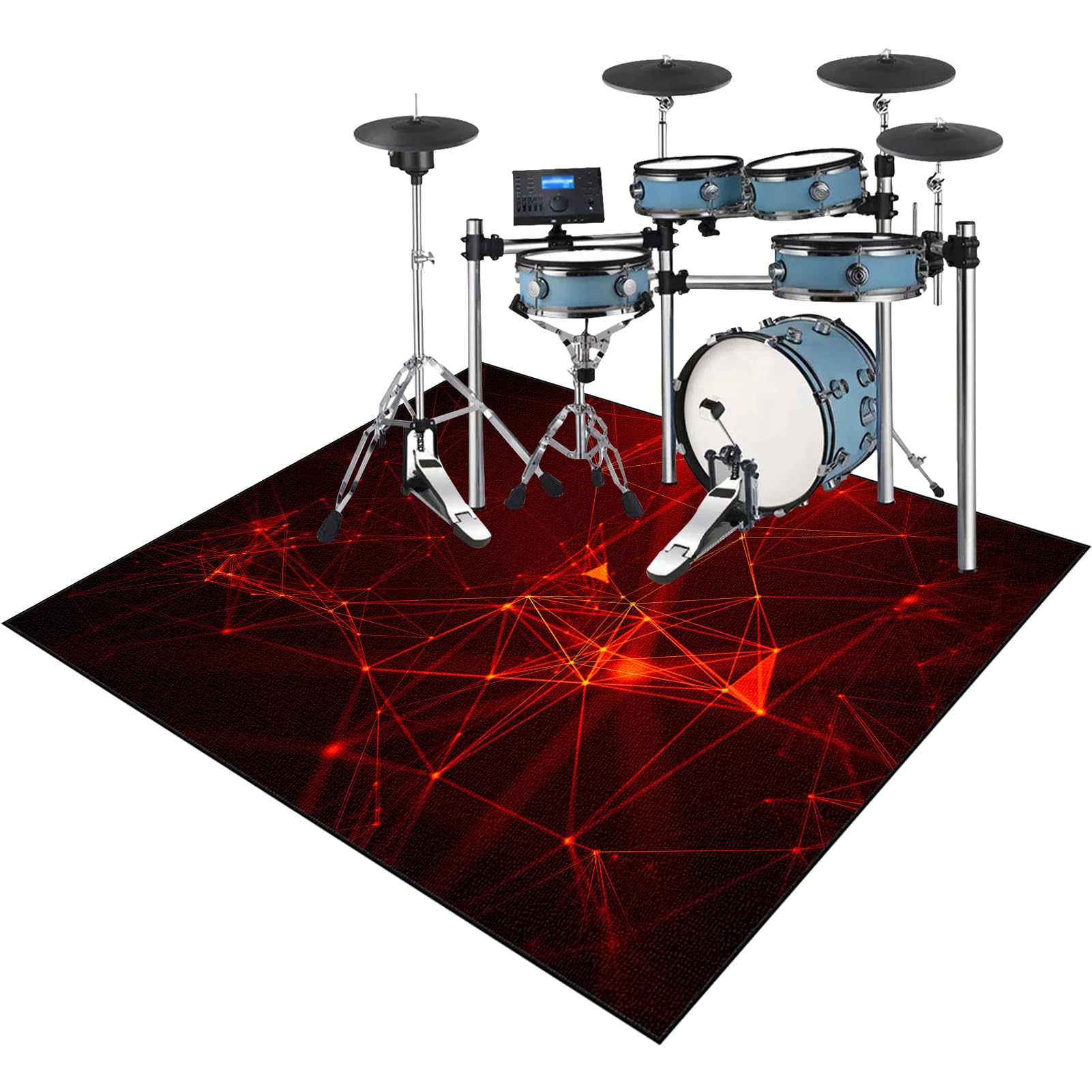 140 x 120 cm, dywan perkusyjny, dywan do perkusji, izolacja akustyczna, profesjonalny elektroniczny zestaw do perkusji jazzowej, perkusji basowej, werbla i innych instrumentów