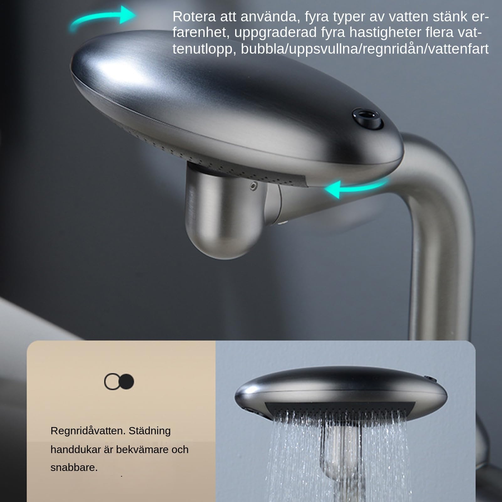 Rubinetto | Miscelatore a Mano Singola per Lavello | Design a Pipetta Rotante a 360 Gradi a Prova di Perdite Con 4 Funzioni Per Lavandino, Caravan, Toilette e Doccia