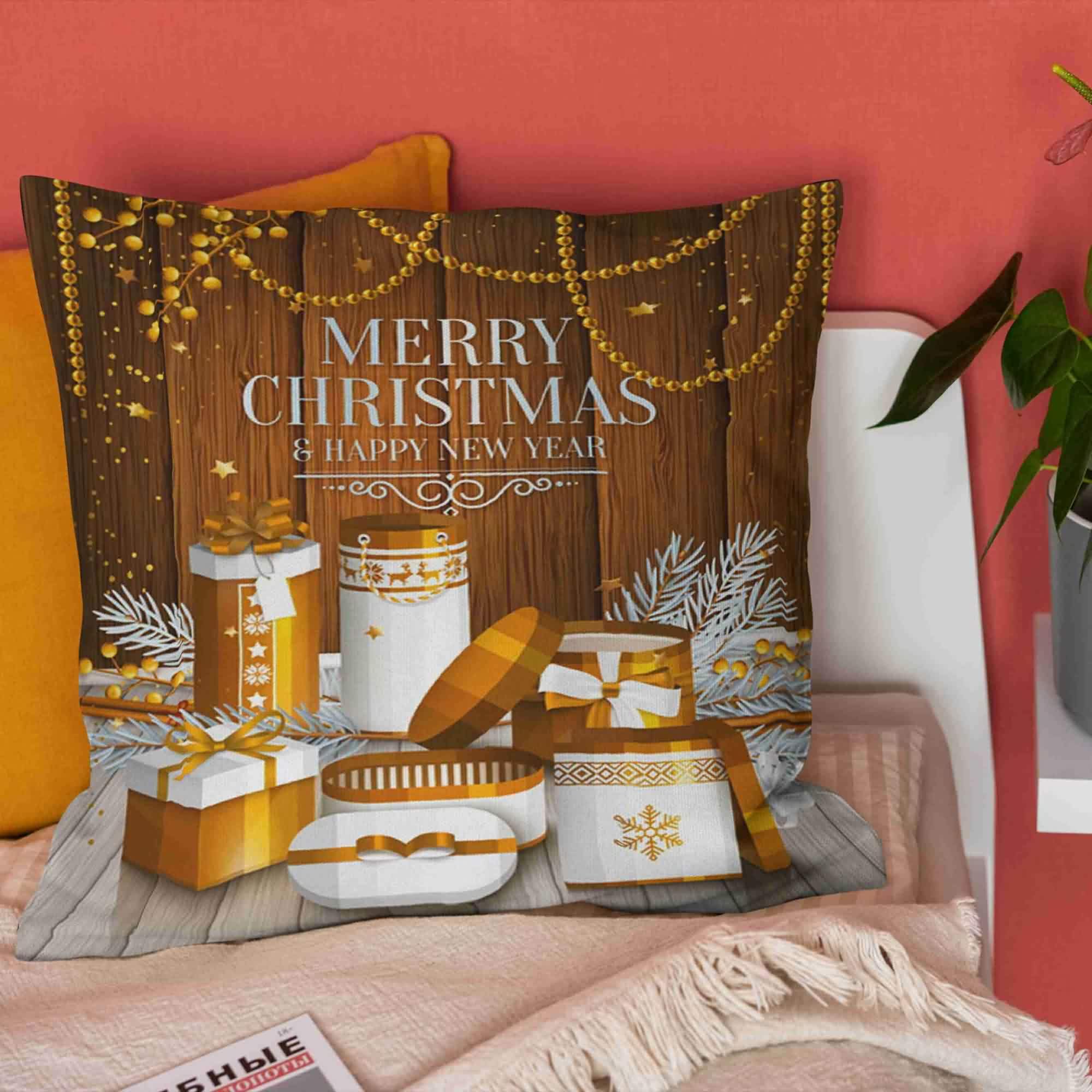 CEVAN Leinen Kissenbezüge Landhausstil Kissenbezug Setmei Weihnachten Kissenbezüge Loungemöbel Kissenbezug Aesthetic Kissenbezüge Sofa Dekor 50x50cm,4Pcs