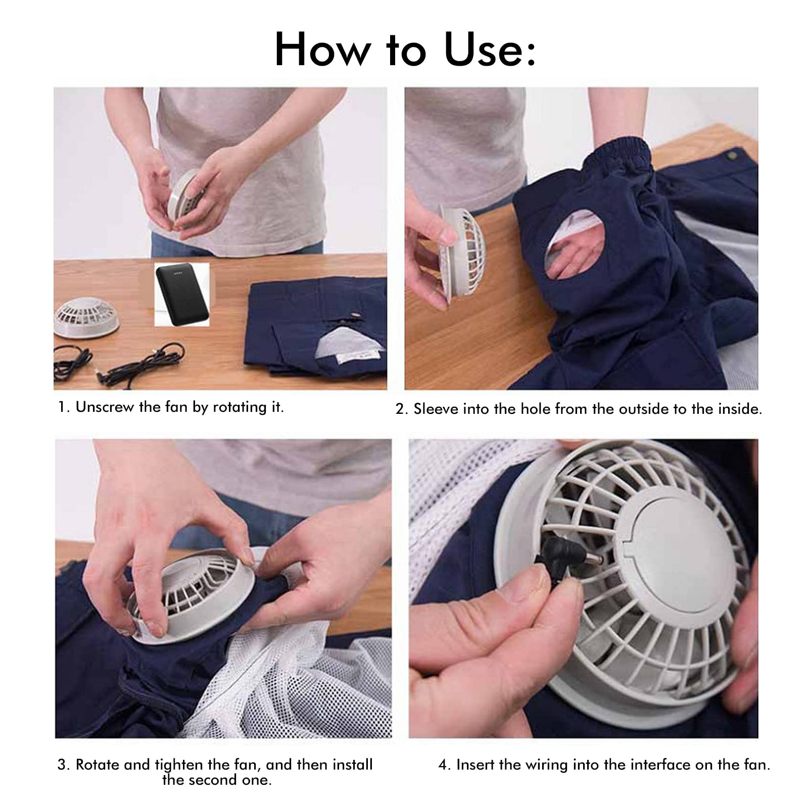 Chrees Giacca di Raffreddamento Alimentata Tramite USB Camicia di Aria Condizionata Abbigliamento da Lavoro Estivo con Batteria da 10000 MAh Ventole a 3 velocità Staccabile Lavabi
