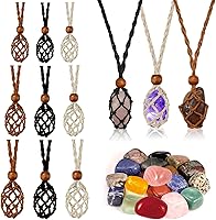 ZYNERY 9-Pack Adjustable Crystal Necklace Holders - S/M/L Woven Cage Cords in Black, Brown, White for DIY Jewelry Crafts