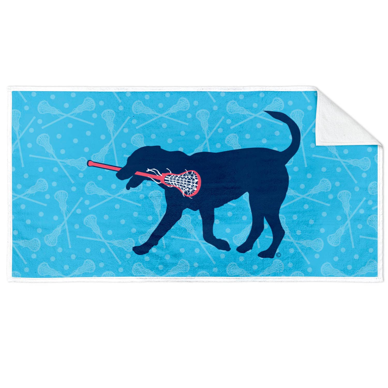 ChalkTalkSPORTS Girls Lacrosse Premium Beach Towel | LuLa The Lax Dog