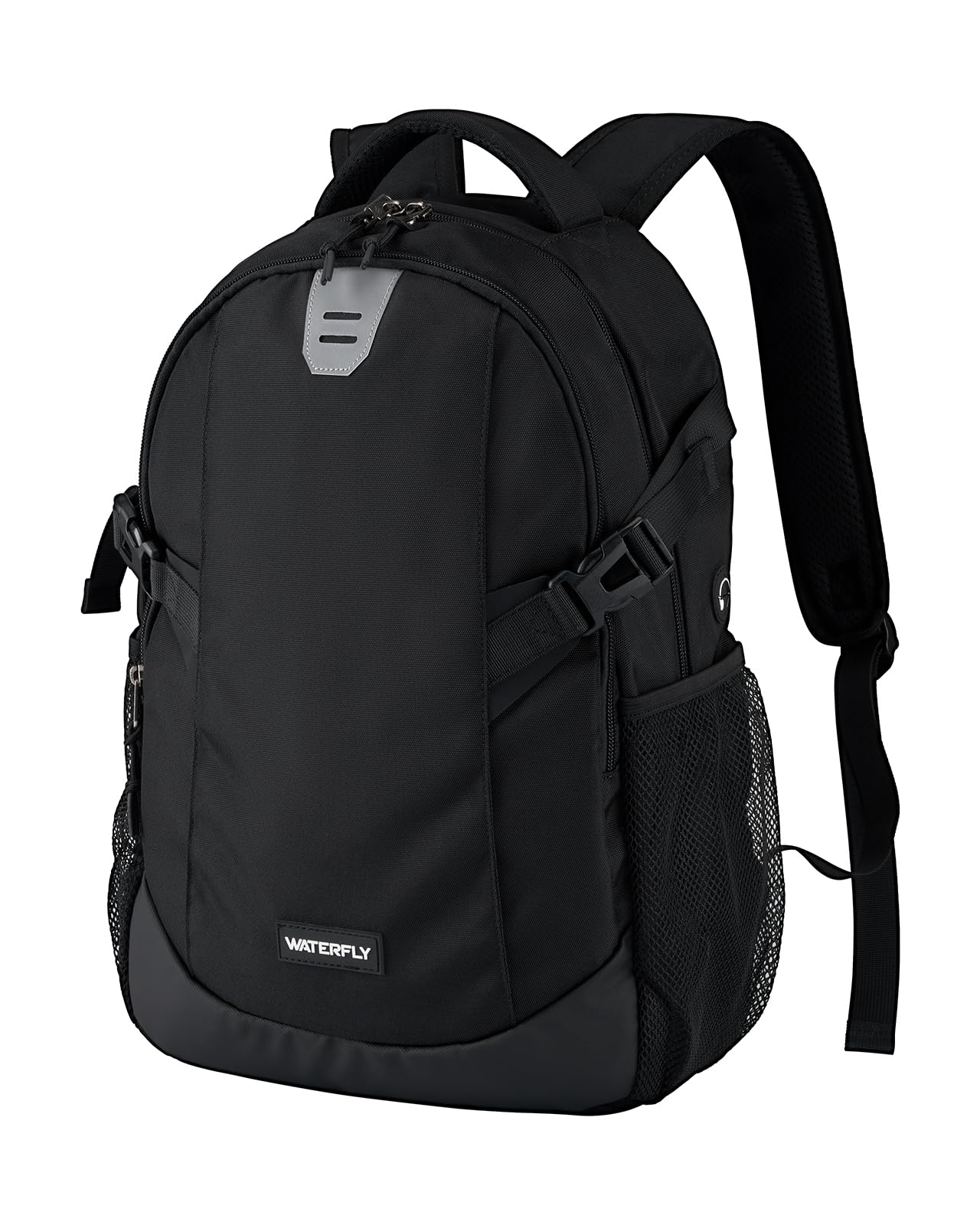 WATERFLY Small Casual Travel Backpack: 20L for Men Women Work Commuter Everyday EDC Daypack Hiking Gym Sport Workout Black