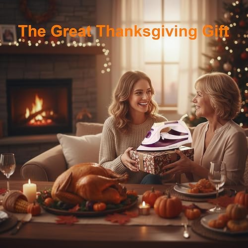 Miniatura 5 de MARTISAN Plancha de vapor para ropa, plancha morada, vapor potente, control de temperatura variable, autolimpieza, suela antiadherente, vaporizador