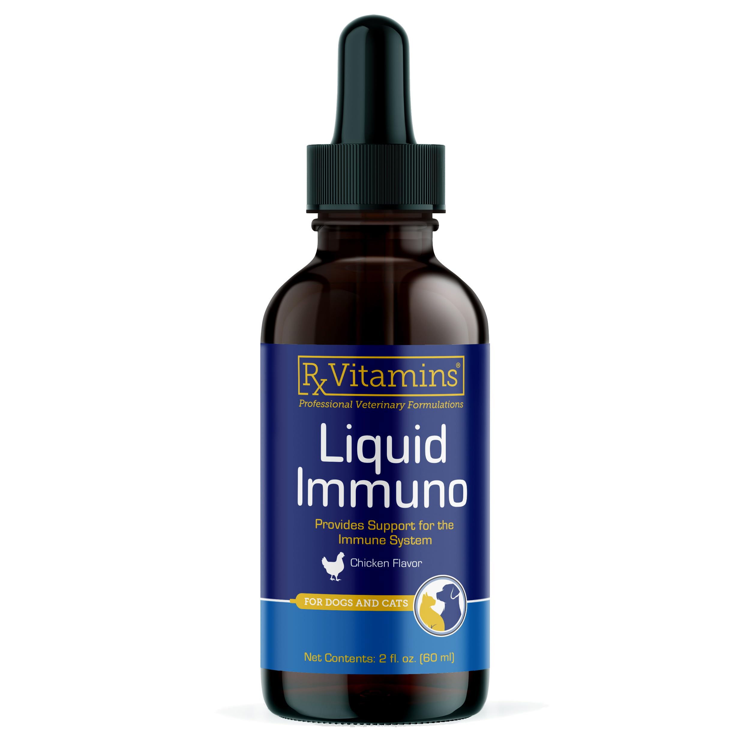 Rx Vitamins Liquid Immuno - Immune Support for Dogs and Cats - 2oz, Chicken