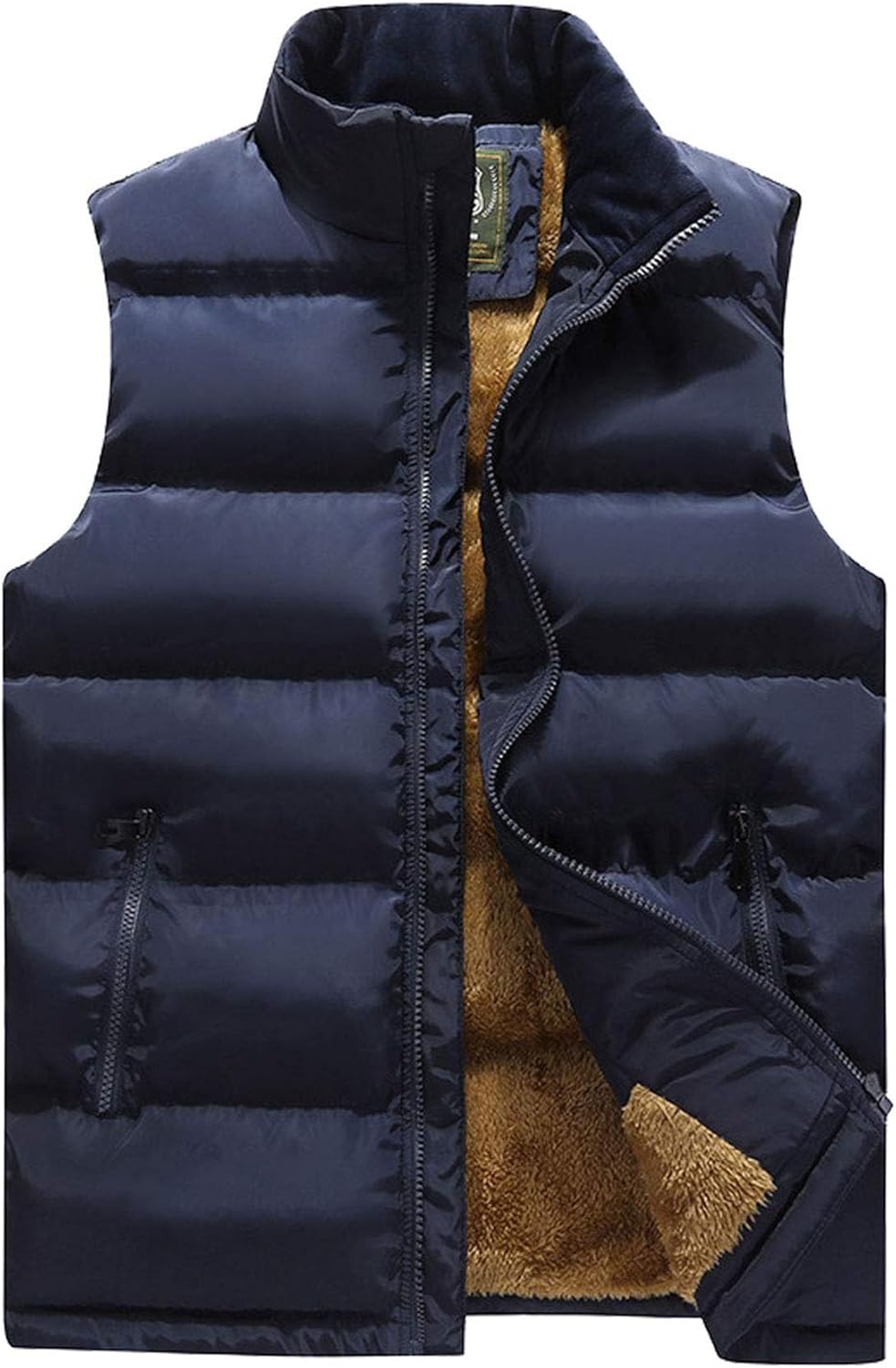 Flygo Men’s Fleece Lined Winter Warm Outdoor Padded Puffer Vest Thick Sleeveless Jacket with Pockets Flygo Men’s Fleece Lined Winter Warm Outdoor Padded Puffer Vest Thick Sleeveless Jacket with Pockets