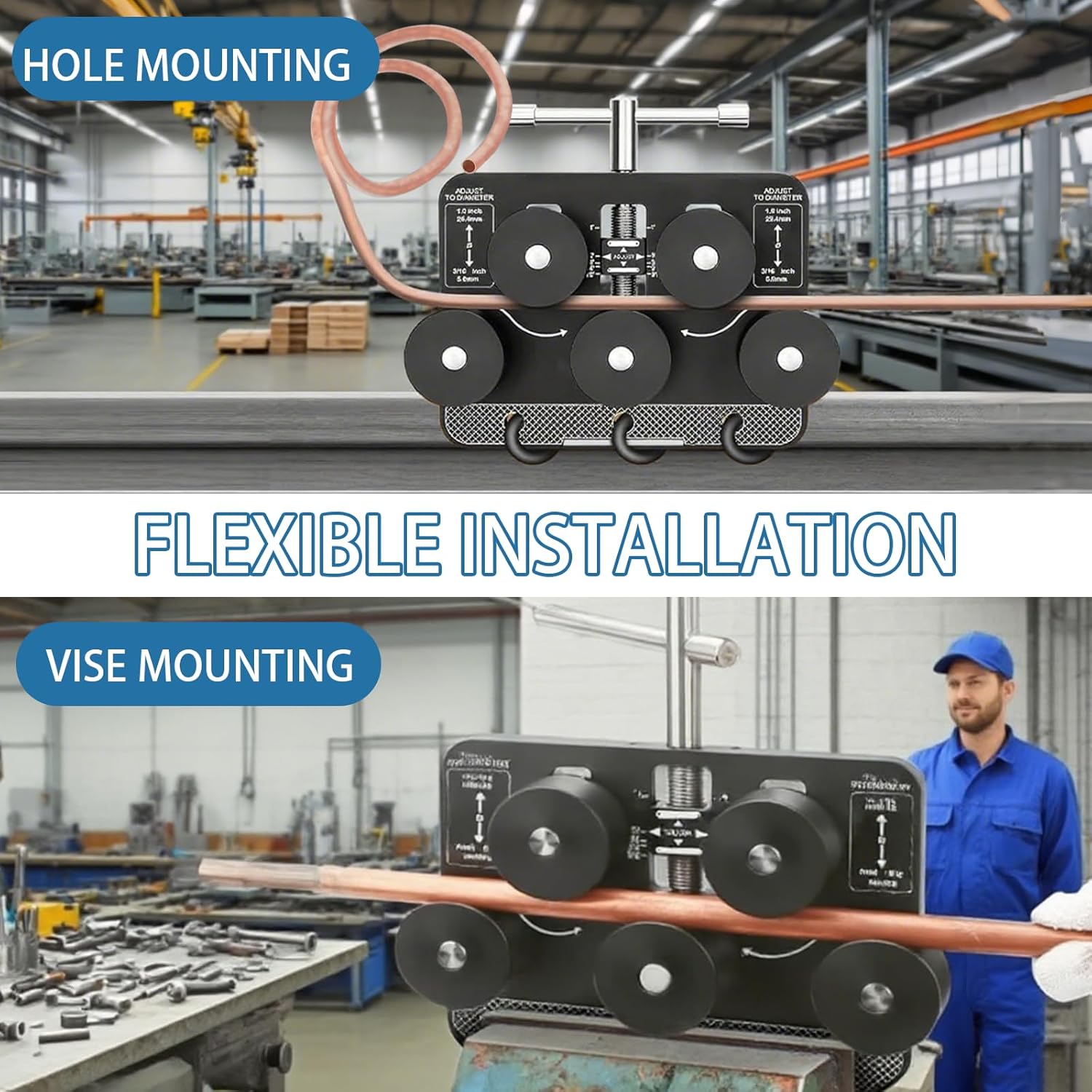 Tubing Straightener, Bearing Steel Brake Line Straightener, Brake Line Straightener for 3/16" to 1.0" Diameter, for Fuel Line, Brake Line, Copper Tubing, Aluminum Tubing