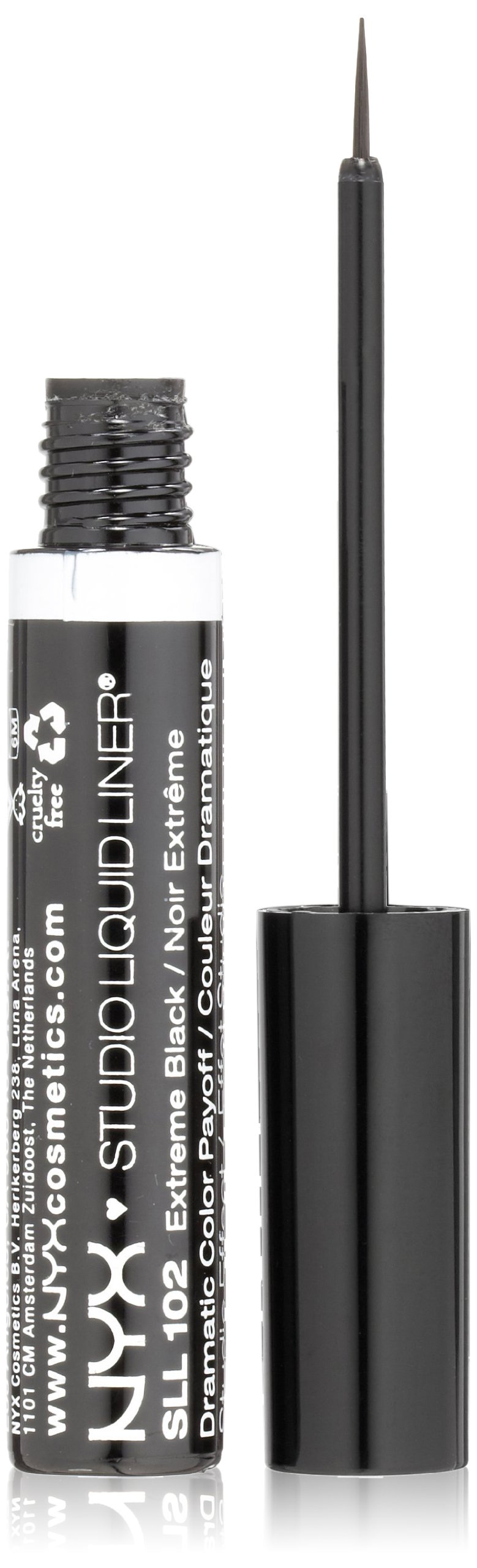 NYX Professional Makeup Studio Liquid Liner,SLL102 Extreme Black, (Pack of 2)