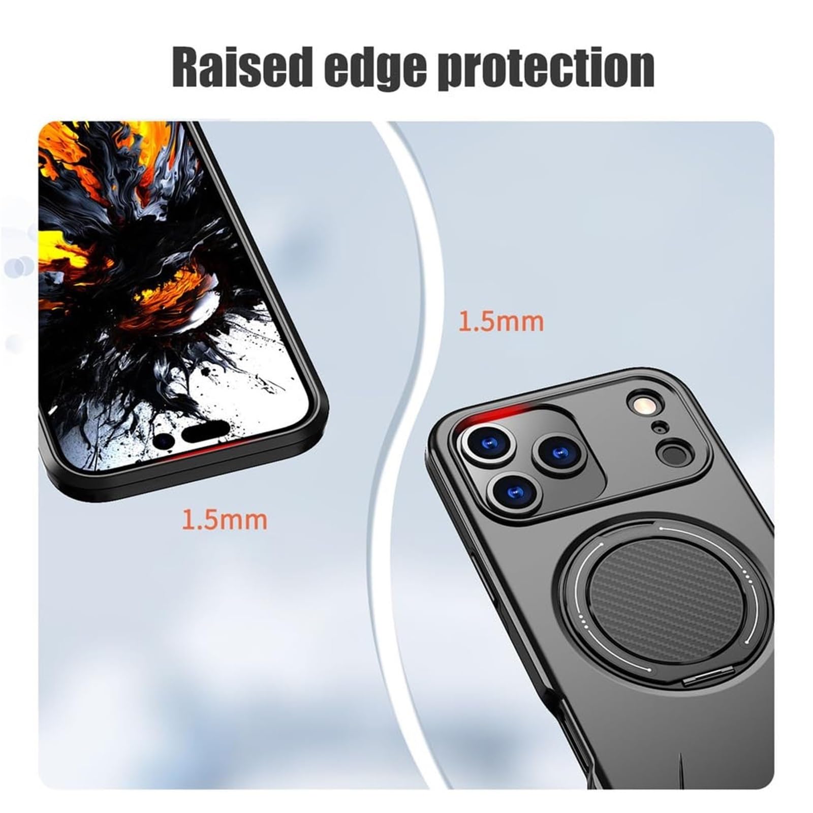 Genérico Etui na telefon iPhone 17 Pro Max/17 Pro/17 Air/17, ochrona przed wstrząsami z aparatem antypoślizgowa obudowa (czarny, 17 Air)