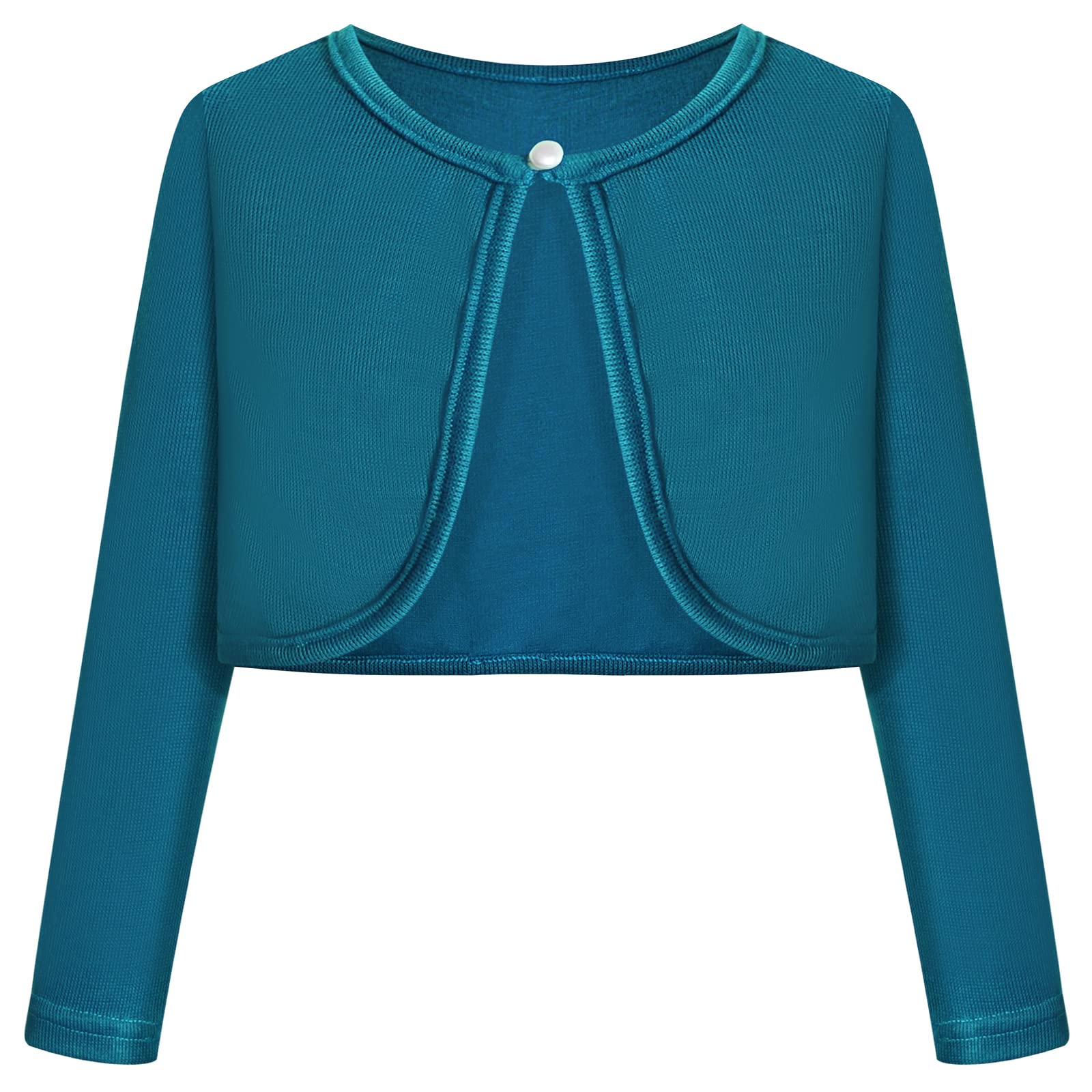 Bonny Billy Girls White Cardigan - Knit Kids Shrugs, Versatile Bolero Sweater, Easy Pair with Dresses & School Outfits 3-12Y