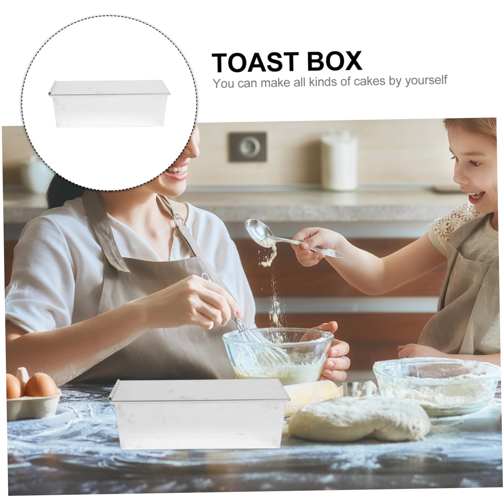 UKCOCO 1pièce Moule à Antiadhésif Avec Couvercle Pour Cuisson De Toast Et Gâteaux Pratique Pour Maison Et Boulangerie