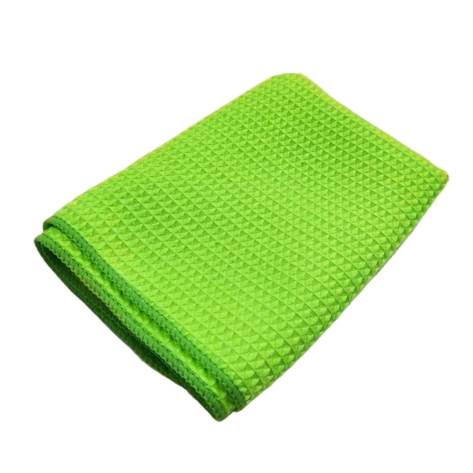 GMEqfhpOPS 2PC Car Wash Towel Glass Cleaning Water Drying Microfiber Window Clean Wipe Auto Detailing Waffle Weave for Kitchen Bath Towels Bath(Green)