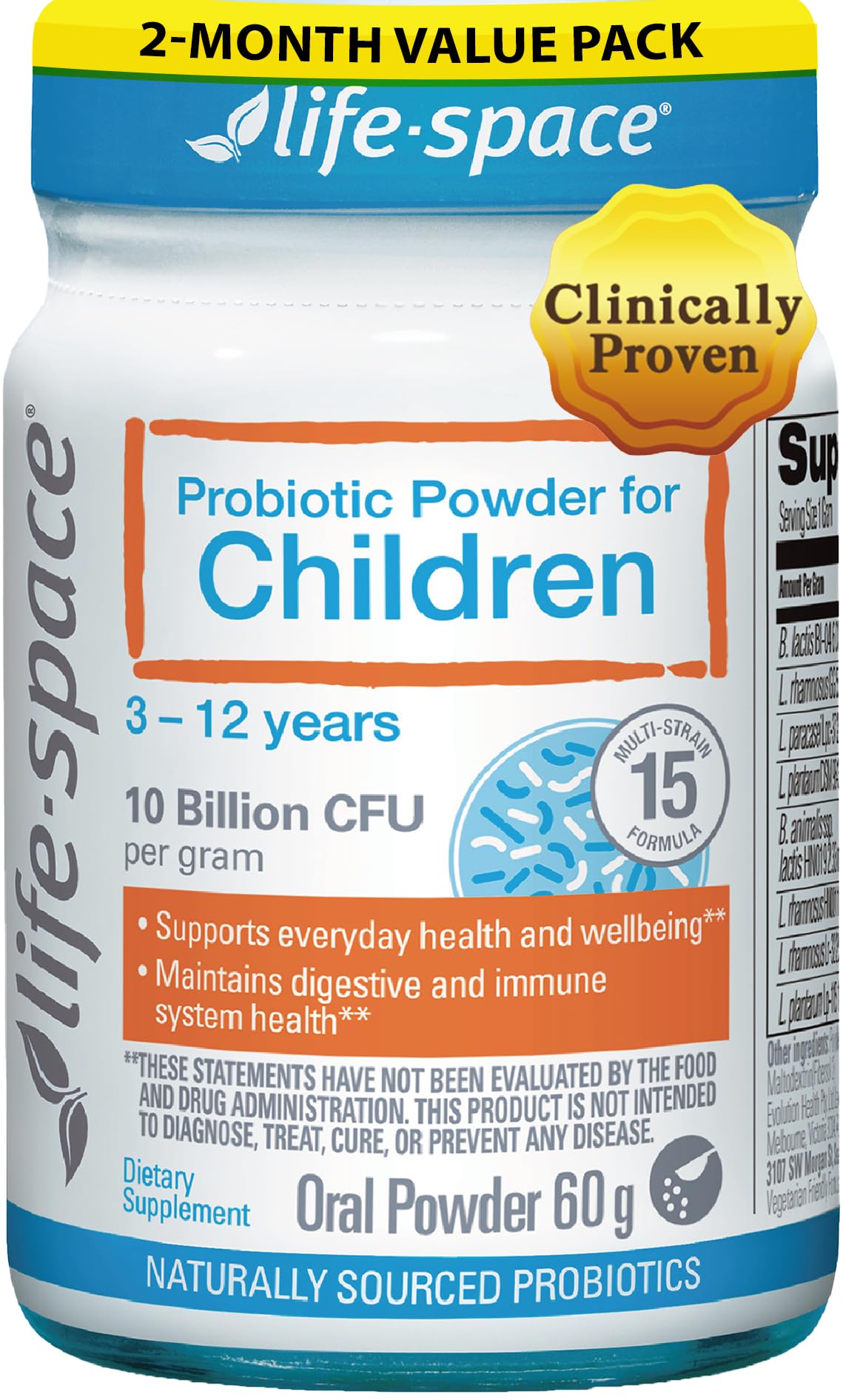Probiotic for Children 3-12 Years,10 Billion CFU & Multi Strain, Improve Appetite for Relieve Picky, Boost Digestive Health & Immune, Support Children's Overall Health, 60 Grams