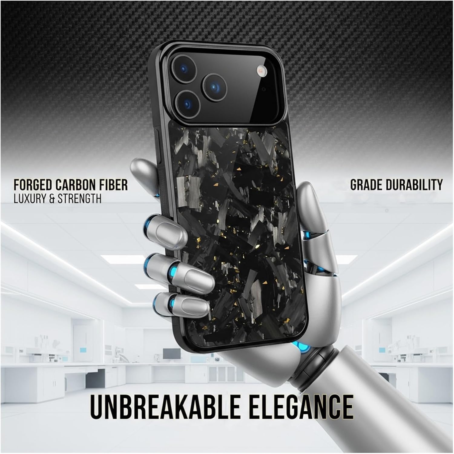 Premium Forged Carbon Fiber Case for iPhone 17 Pro Max/17 Pro, Slim Magnetic Frame Cover, Anti-Slip Grip, Shock-Resistant Protective Phone Case, Lightweight, Anti-Fall(Purple,17 pro max)