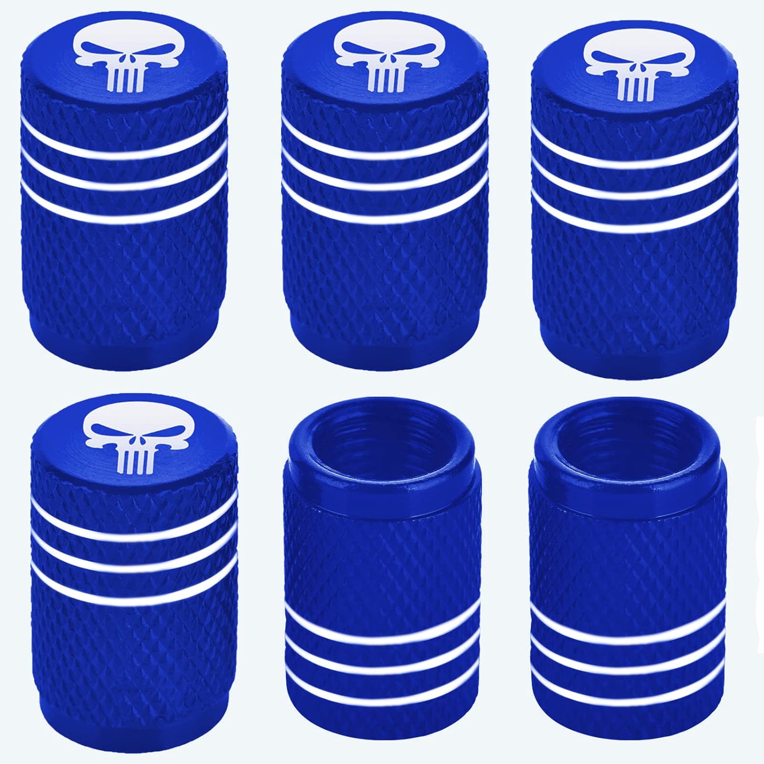 Valve Stem Caps,Blue Prank Skull Car Wheels Valve Tire Caps
