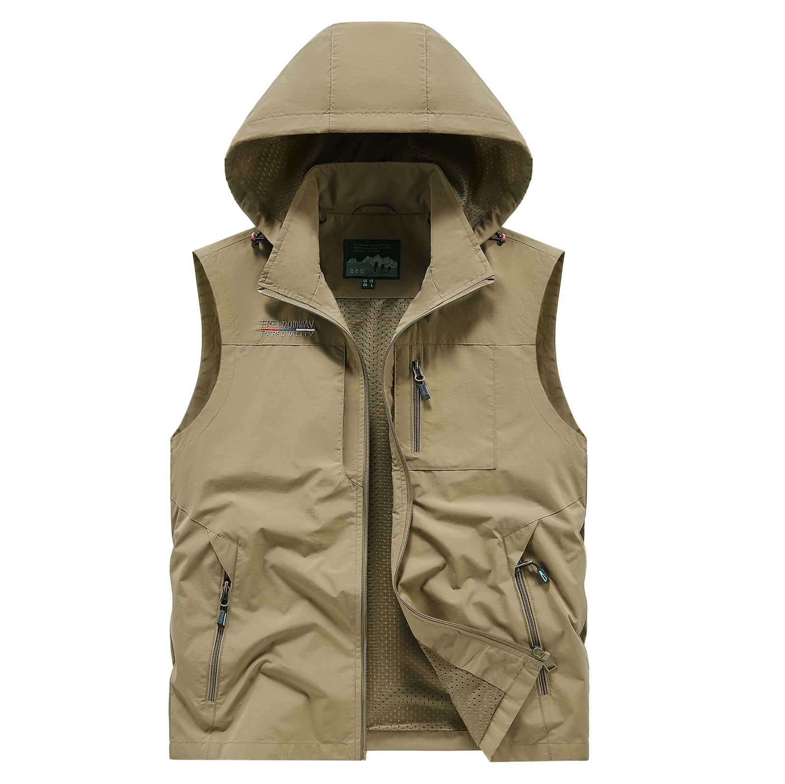 Lightweight Outdoor Vest Jacket for Men, Windbreaker for Golf, Safari, Travel, Fishing, Hiking