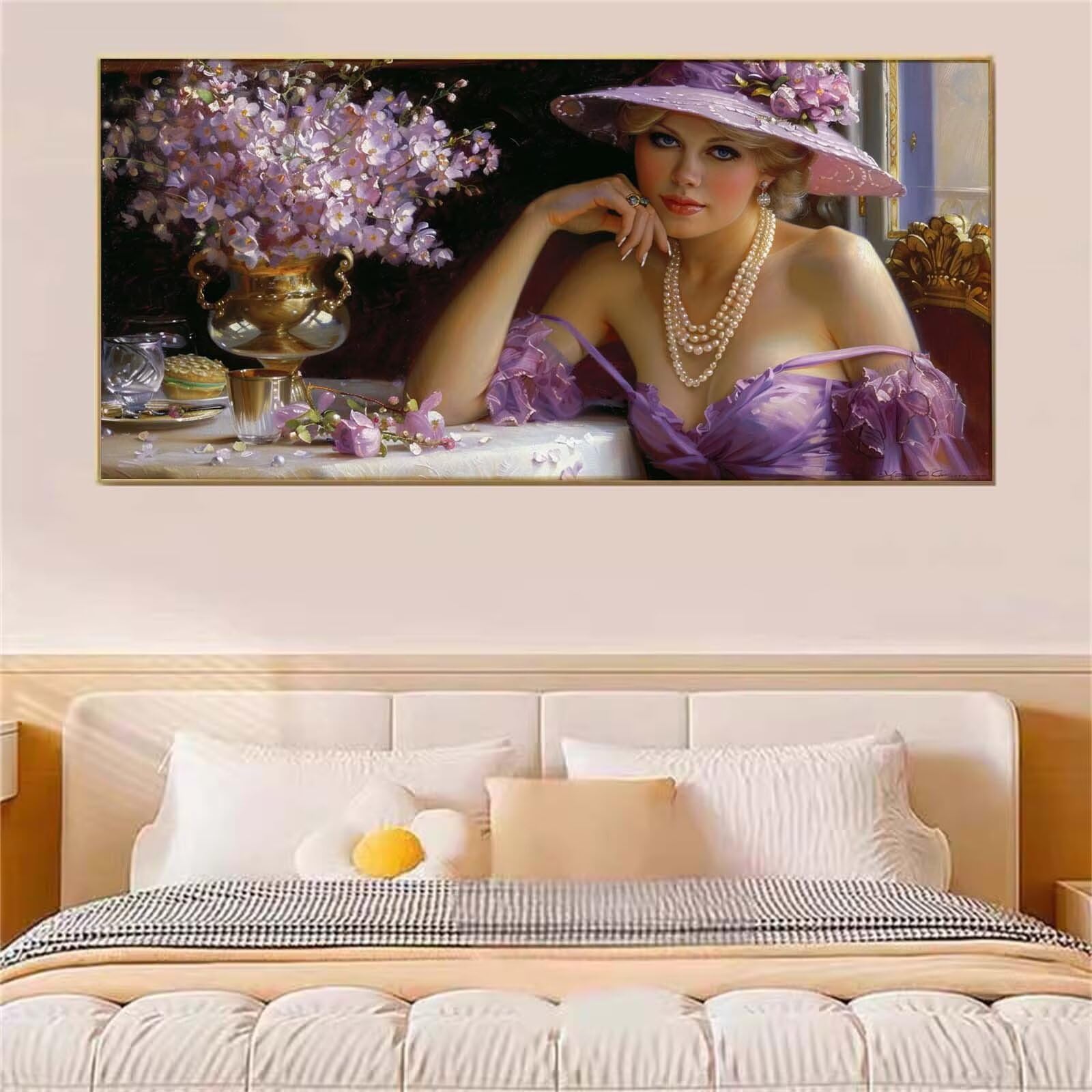 Zestaw do malowania diamentami 5D, malowanie diamentami piękna kobieta kwiat, duży obraz diamentowy 90 x 180 cm, DIY mozaiki haft krzyżykowy obrazy, dekoracje świąteczne do domu, prezent Z-826