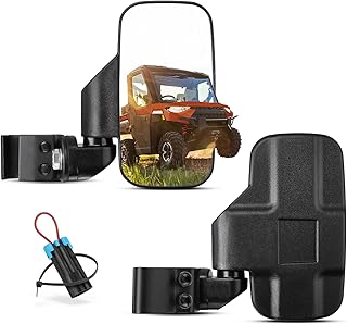 UTV Side Mirrors, Kemimoto UTV Side Mirrors are Compatible With Pro-Fit Polaris Ranger General Can-Am Defender Maverick Trail CFMOTO UFORCE w/Profiled Tube Adjustable break-Away Rear View Mirror