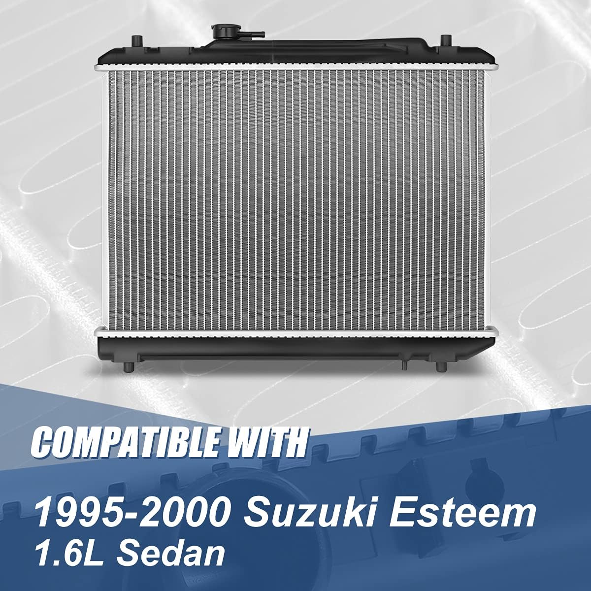 Auto Dynasty Radiator Compatible with 1995-2000 Suzuki Esteem 1.6L Sedan AT, DPI 2085 Factory Style 1-Row Cooling Radiator, Aluminum Core