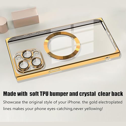 Miniatura 8 de Misscase Funda para iPhone 13 Pro Max compatible con MagSafe, protección completa, protector magnético de lente de cámara con purpurina,