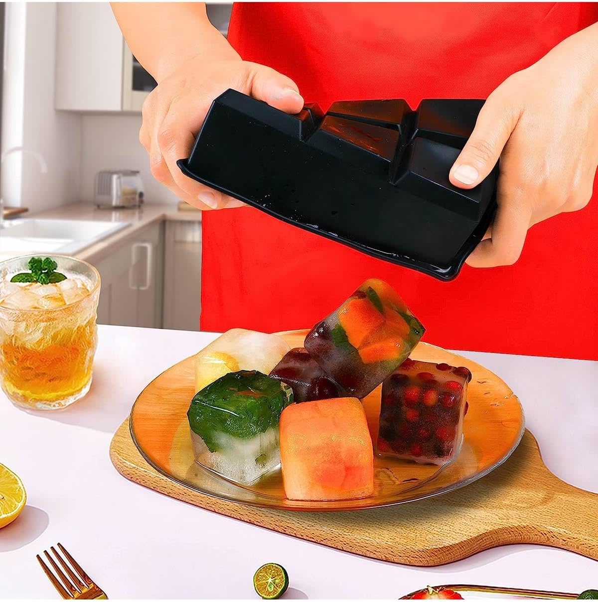 Orret Home Kare Buz Kalıbı | Çok Amaçlı Buz Küpü Kalıbı | | Kare Buz Küpü Kasesi 6 Bölmeli | Kolay Serbest Bırakma Kahve Ev Yapımı Dondurucu için Buz Kalıpları (1 Adet)
