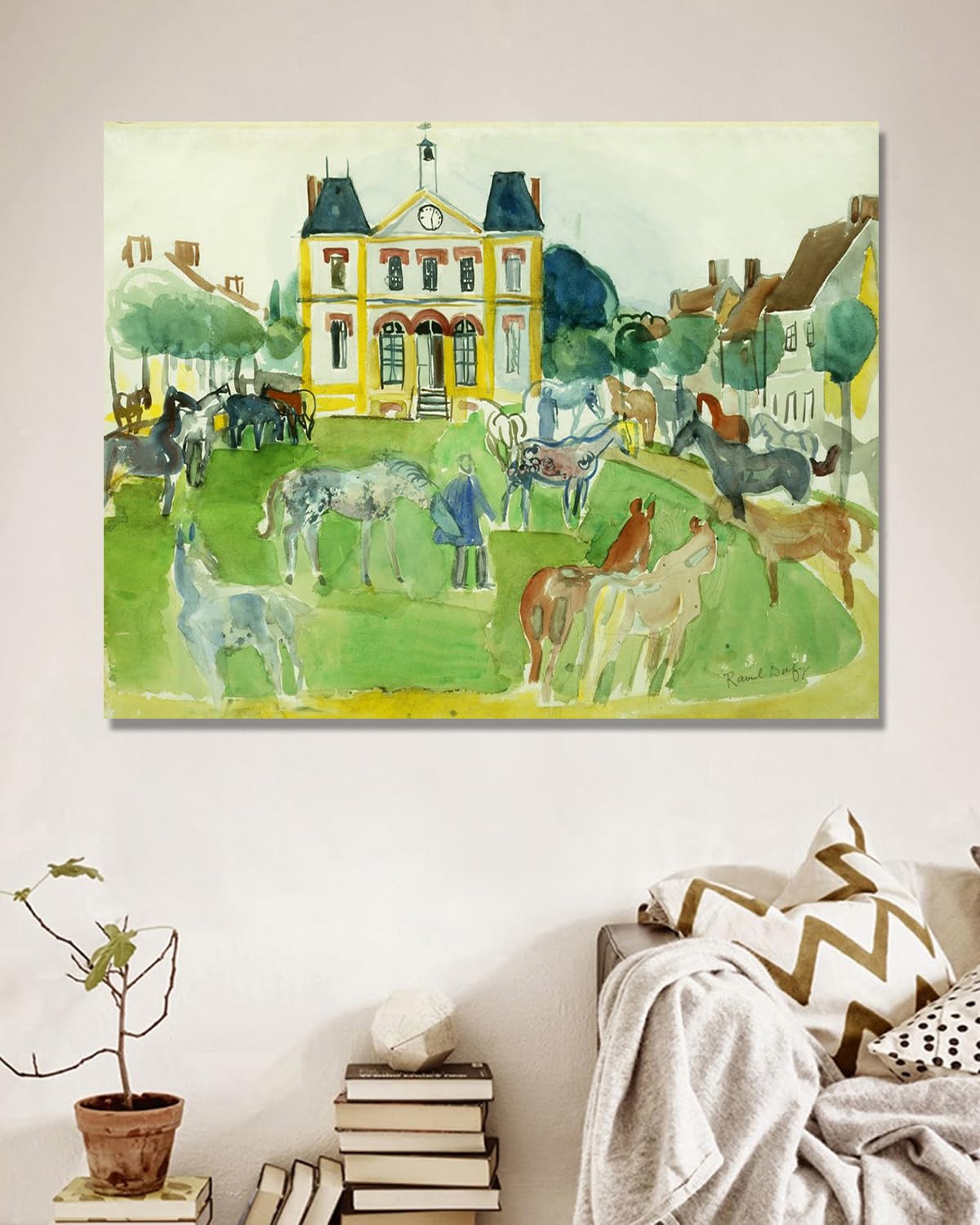 NHLDZYH Raoul Dufy Prints, (bez tytułu 53), plakat podróżny w stylu vintage, sztuka impresjonistyczna, obraz ścienny na płótnie do dekoracji domu, 30 x 40 cm, tylko płótno