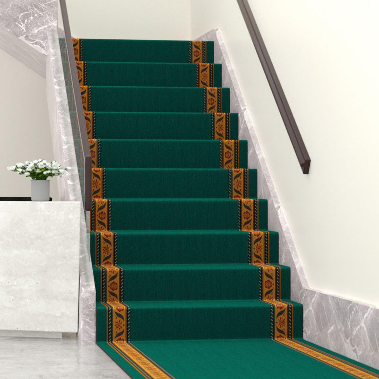 YTBHSHXZ stair treads， Self Adhesive, Indoor Stair for Elderly, Children and Pets(Green,0.9m wide)