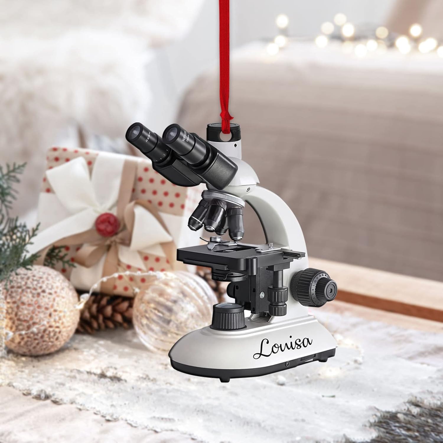 Microscope Custom Shape Ornaments, Medical Technologist