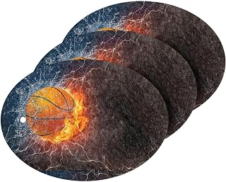 MAOBLYR Quick Absorption Household Cleaning Sponge,Double-Sided Reusable3.54x2.56In,Kitchen Tableware Multi-Purpose Cleaning 3 Sets-Cool Ice Fire Basketball Flash