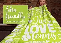 Vista 4 de InnoBeta Regalos de tenis: manta temática de tenis para hombres, mujeres, niños, niñas y jugadores