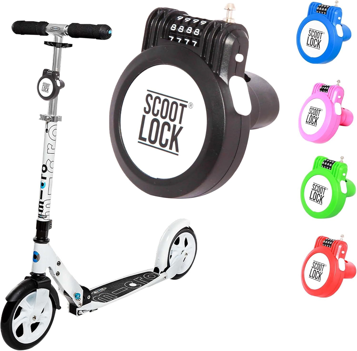 SCOOT LOCK® Portable Combination Scooter Lock and Bike Lock New
