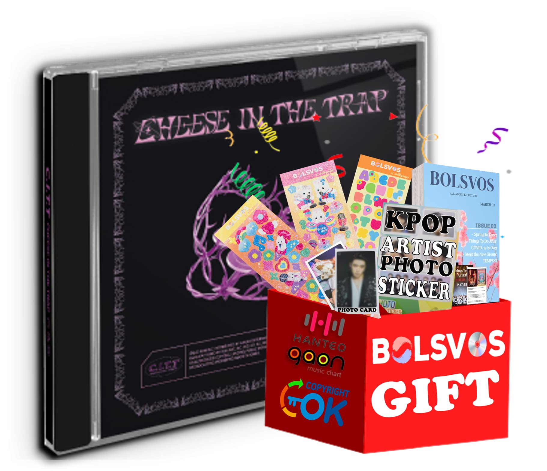 Dreamus Moon Byul - C.i.t.t (Cheese In The Trap) [Trap Ver.] (Single Album) Album+Pre Order Limited Benefits+Bolsvos K-Pop Ebook (21P), Bolsvos Stickers For Toploader, Photocards