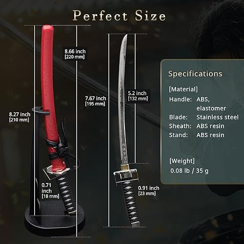 Miniatura 6 de Mini japonés samurái katana espada cuchillo de papel abrecartas 8.3 pulgadas (Sanada Yukimura)