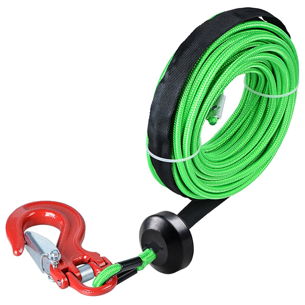 Amazon Co Jp 1 4インチ X 50フィート 7000ポンド グリーン合成ケーブルロープロックガードシース レッドハーフリンククレビス安全ラッチウィンチフック ゴムストッパーatv Utv Suv オフロードラムジー 産業 研究開発用品