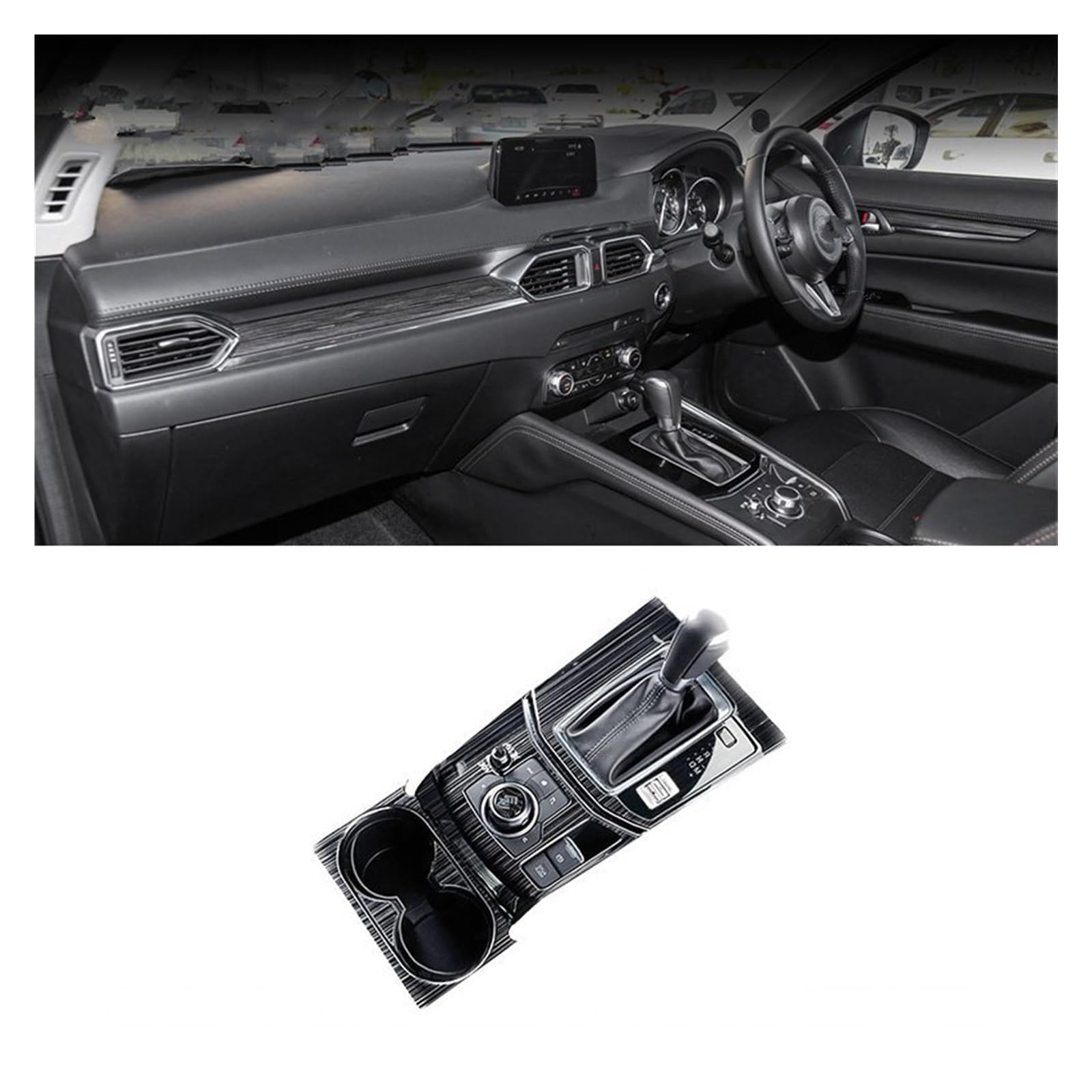 for Mazda CX5 CX-5 2017-2021 2022 2023 2024 KF Car Console Gearbox Panel Trim Frame Cover Sticker Strips Garnish Decoration Car Trim Interior(RHD 3pcs)