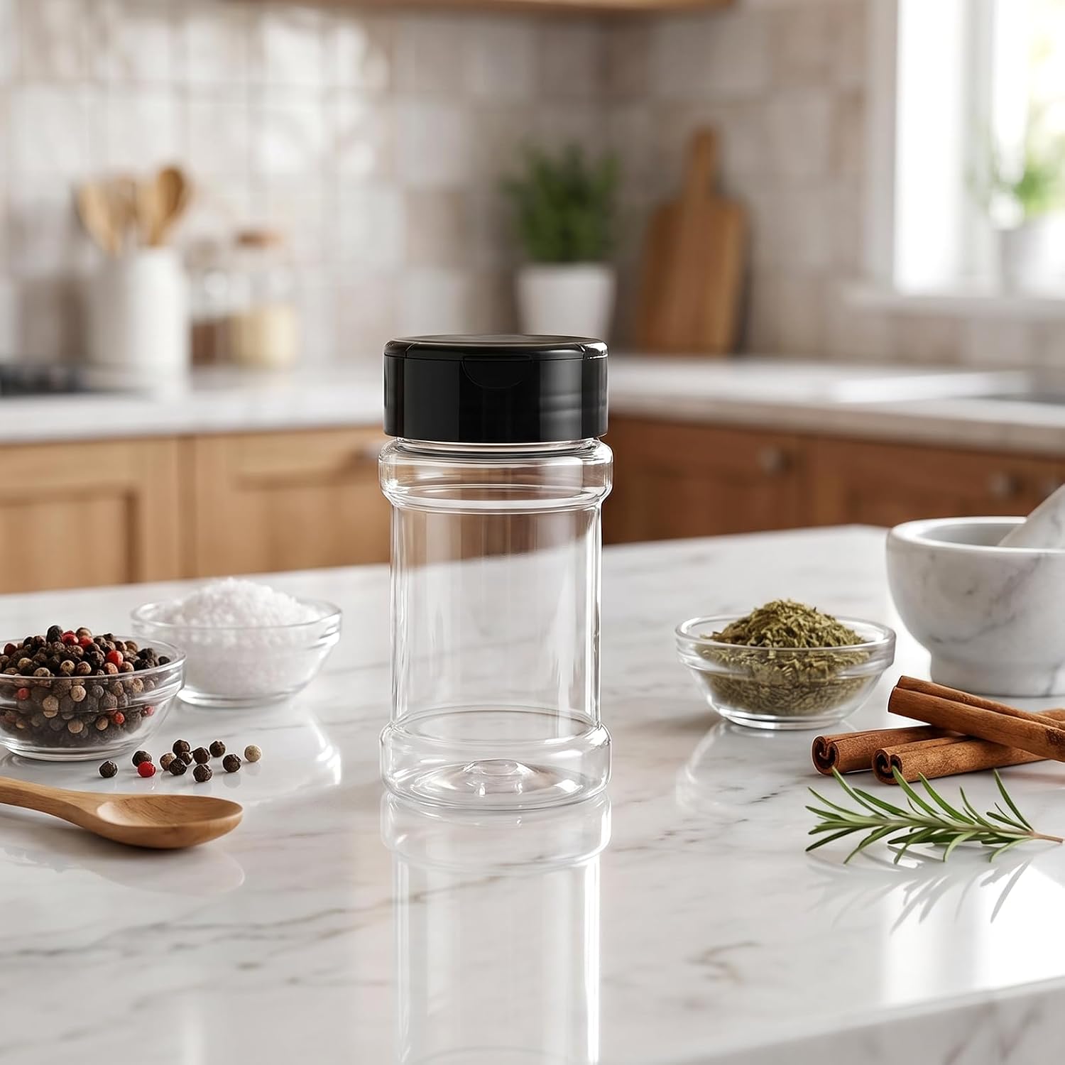 SynHHergyx 6 PCS 2.7 oz Plastic Small Spice Jars Spice Bottles with Lids Clear Empty Seasoning Bottles Spices Shakers with Holes and Lids Wide Mouth Airtight Jars for Spices & Powders