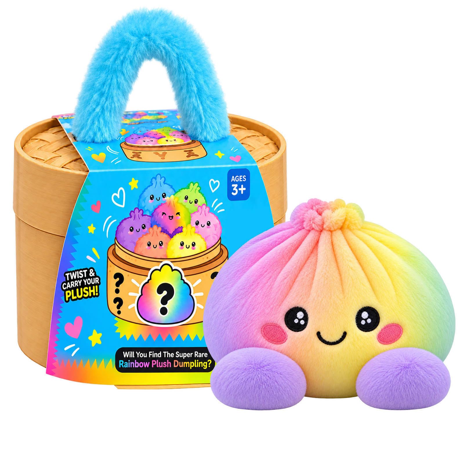 Plush Dumpling Mystery Squishy Bao Bun with Steamer Blind，Purple