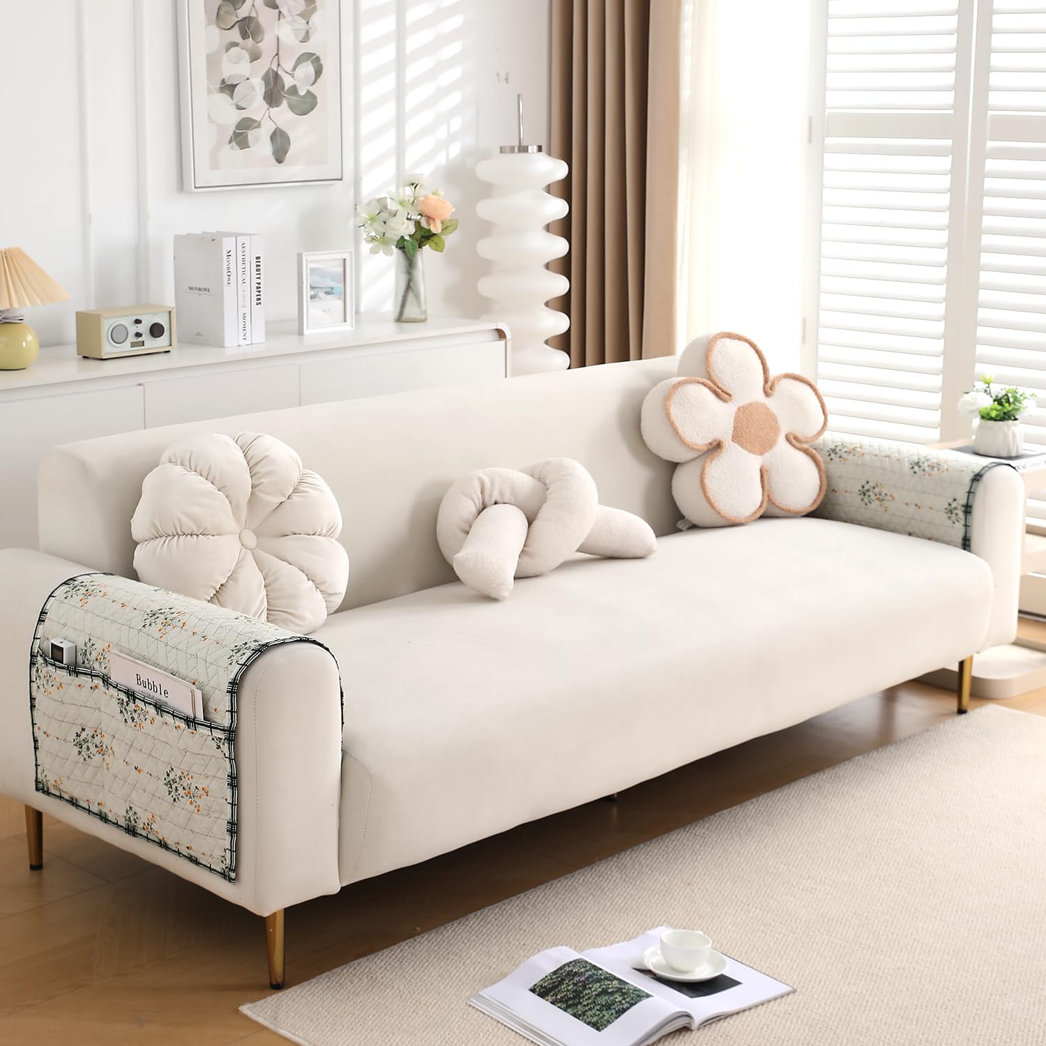 HOKIPO ‘HomeHues Series’ Printed Quilted Sofa Arm Cover, Pack of 2, Light Green Ash Gypsy Flower (IN-814-L-D5*2) HOKIPO ‘HomeHues Series’ Printed Quilted Sofa Arm Cover, Pack of 2, Light Green Ash Gypsy Flower (IN-814-L-D5*2)