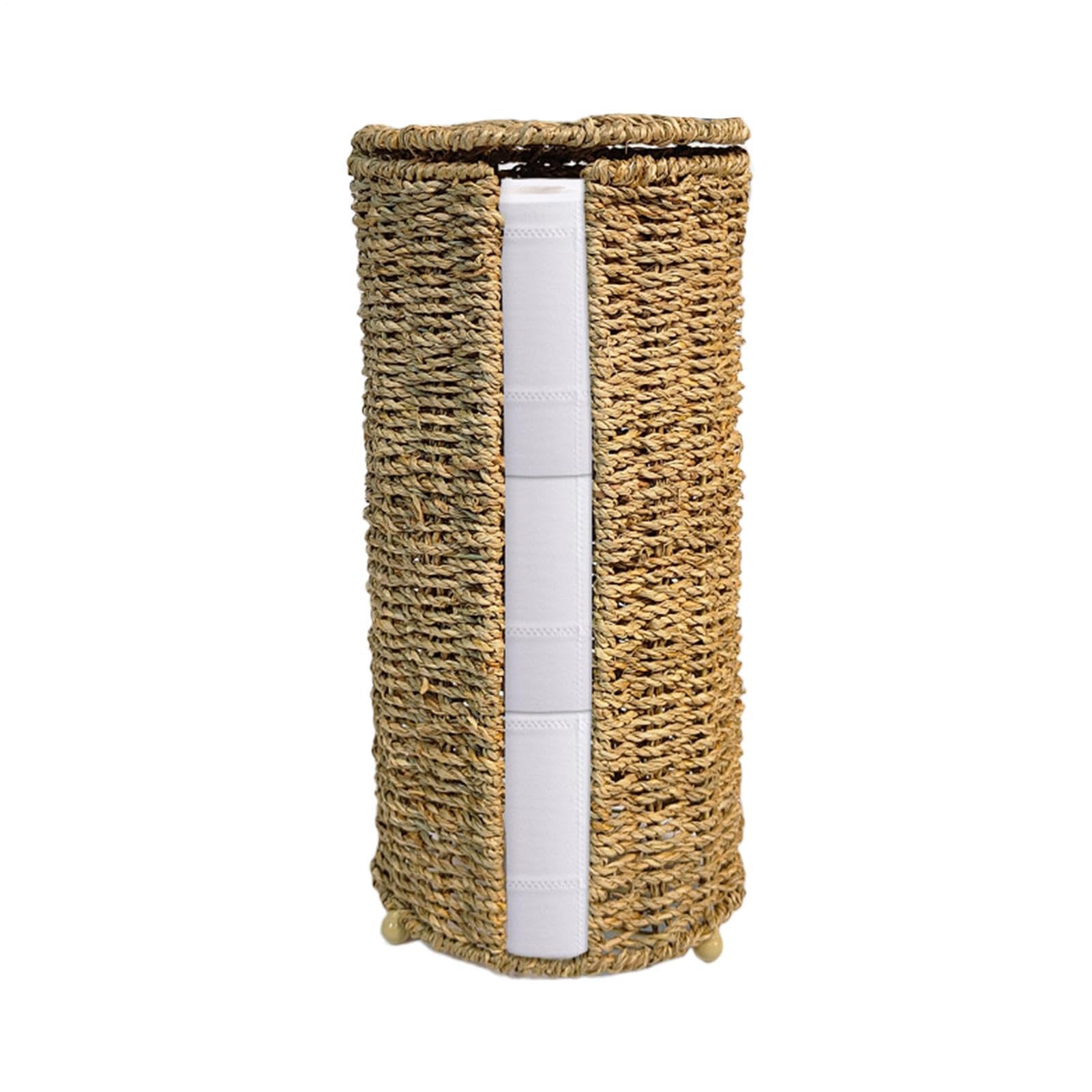 Pojemnik Na Papier Toaletowy Z Pokrywką Naturalny Ręcznie Pleciony