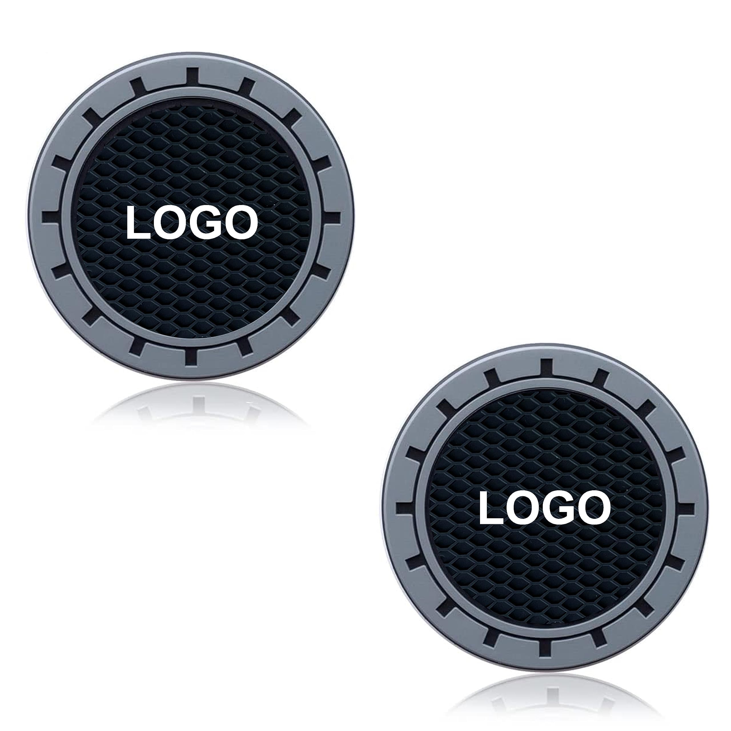 7Cylinder Auto Cup Holder Inserts Coaster - Compatible with C E A M S CLA CLS CLK GLC GLK G A35 A45 AMG Maybach Cup Mat Pad Interior Decoration Accessories -2 Pcs Kit with Logo