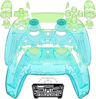 Vista 13 de eXtremeRate Juego completo de carcasa de repuesto con botones y cubierta de panel táctil, placas delanteras y traseras transparentes compatibles