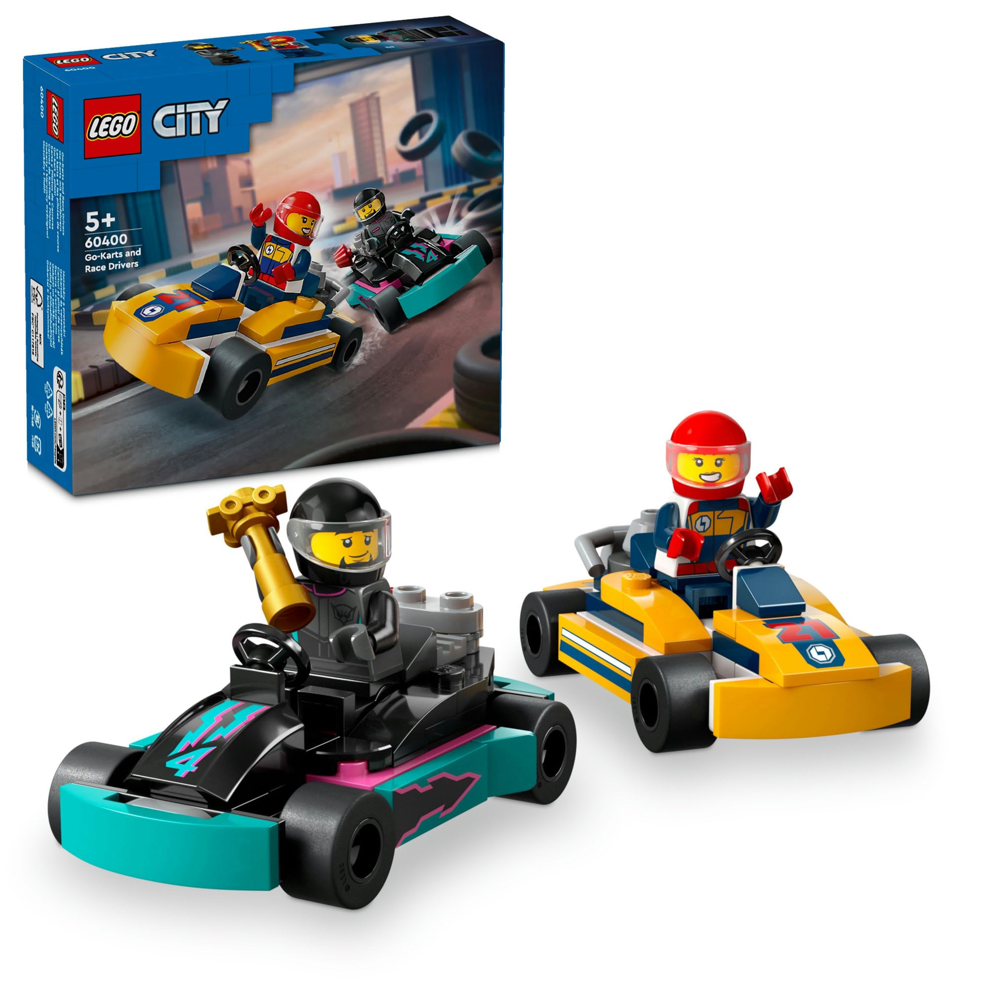 LEGO 60400 City Go Kart and Race Driver Toy Toy Present, Blocks, Boys, Girls, Children, 4, 5, 6, 7, Car, Mini Car,