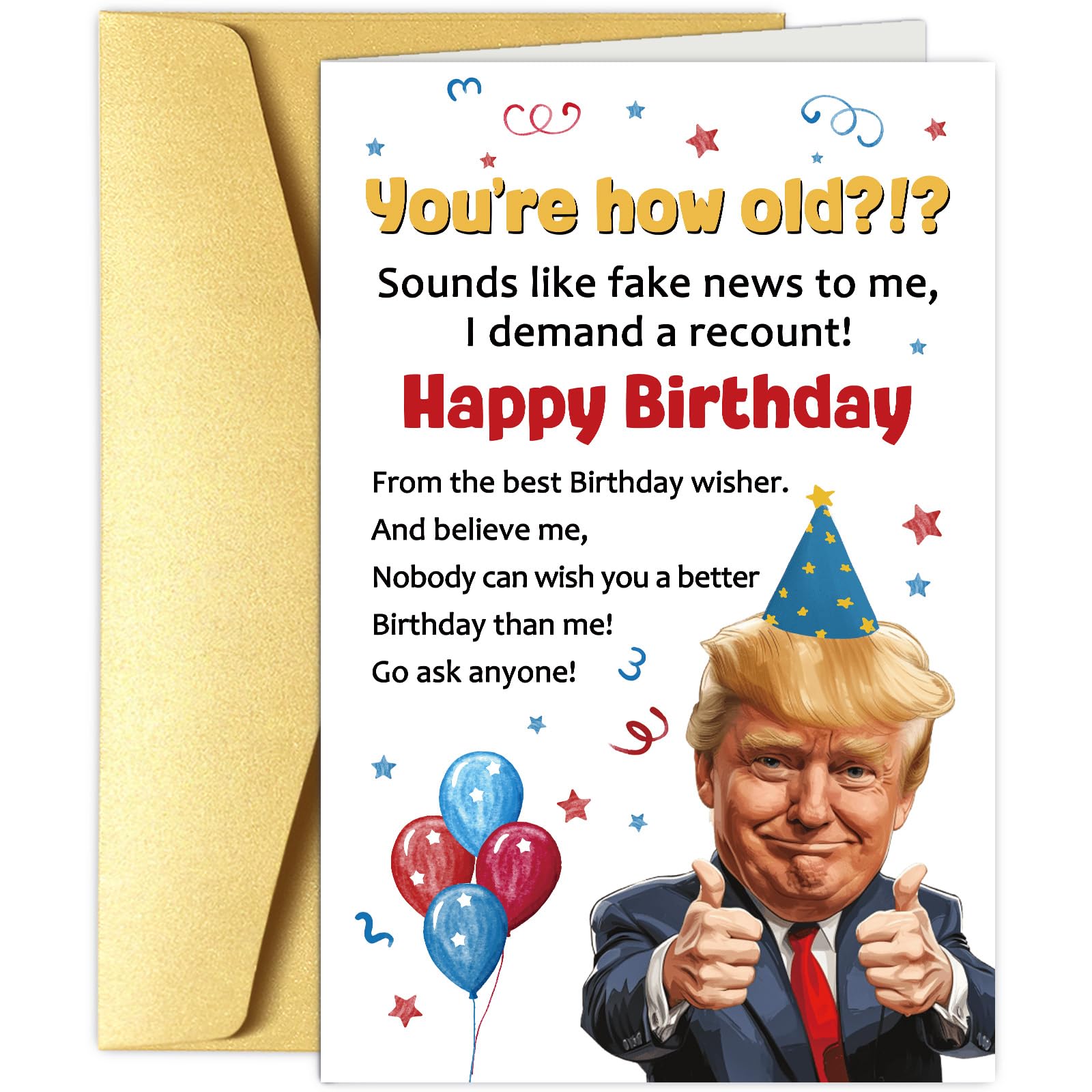 Humor Birthday Card for Women Men, Funny Bday Card Gift for Friend Family, Nobody Can Wish You A Better Birthday Than Me