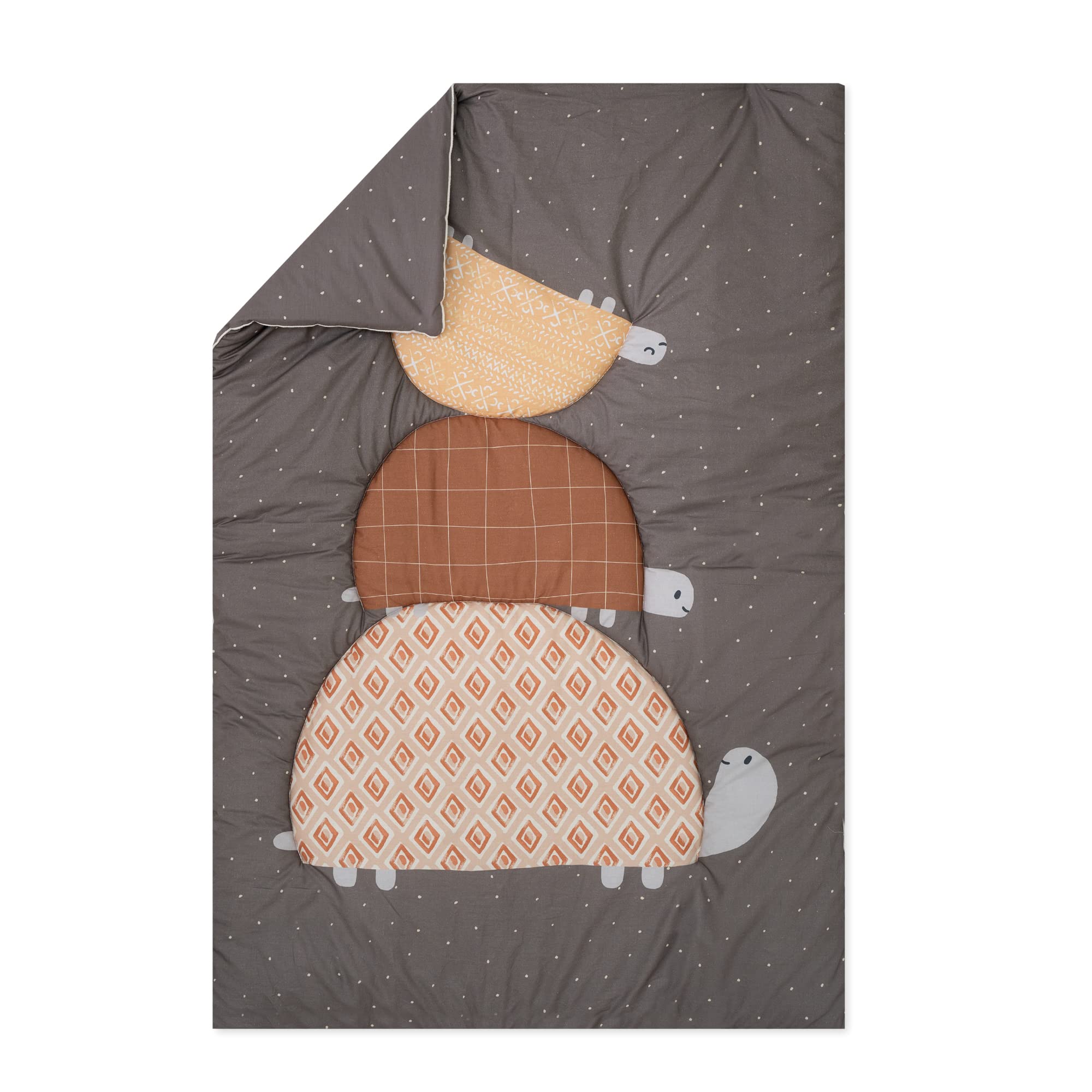 Julius Zöllner Organiczny koc do raczkowania, rozmiar 95 x 135 cm, wyprodukowano w Niemczech, 100% bawełna organiczna, certyfikat Öko-Tex Standard 100, żółwie
