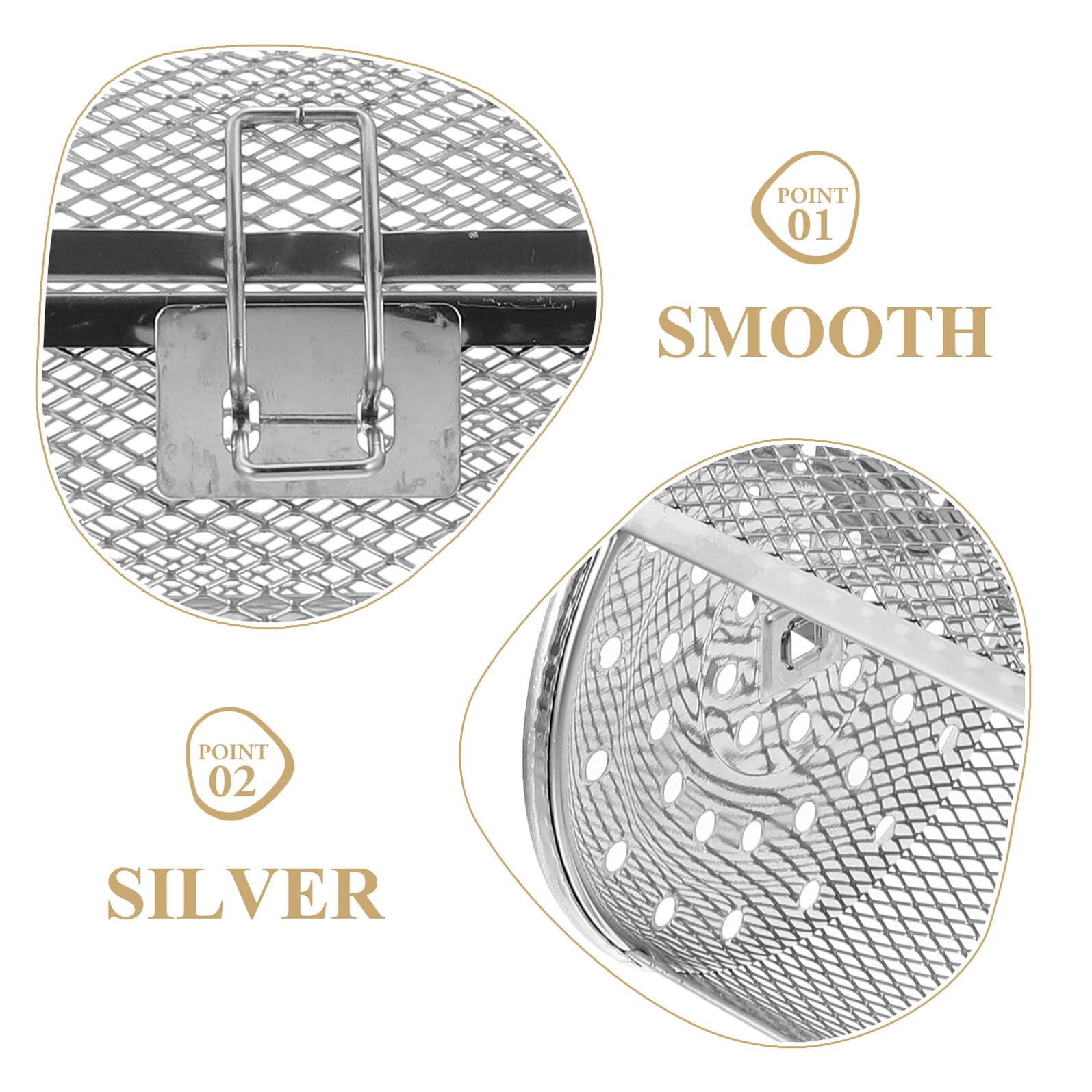 Jaula de Acero Inoxidable Plata para Parrilla Giratoria | Calentamiento Uniforme, Usos Amplios, Apta para Carnes y Setas, para Restaurante y Reuniones Familiares