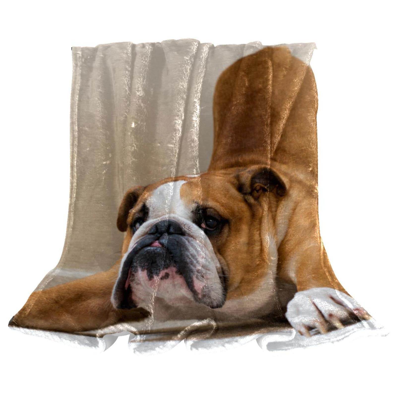 Couvre-lit bouledogue TBOUOBT jeté de lit doux et moelleux
